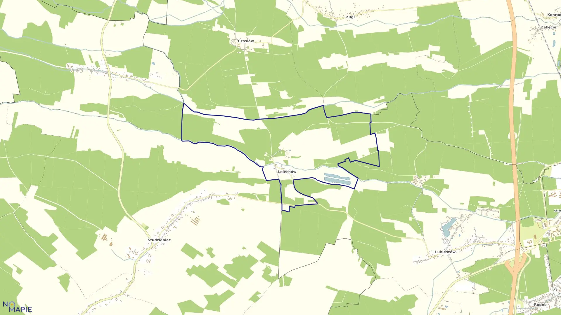 Mapa obrębu LELECHÓW w gminie Nowa Sól